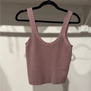 Abercrombie & Fitch Ribbed Scoop Tank - Mauve
